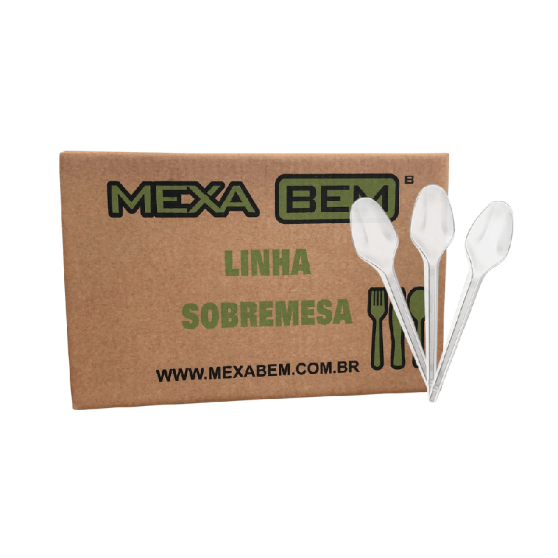 Colher 13,2cm Cristal para Sobremesa Mexa Bem - 1000 unidades
