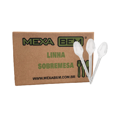 Colher 13,2cm Cristal para Sobremesa Mexa Bem - 1000 unidades