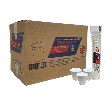 Copo de Isopor 70ml Térmico Ultra 1.000 unidades ideal para Café