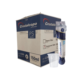 Copo Descartável 150ml Translúcido PS Cristalcopo 2.500 unidades