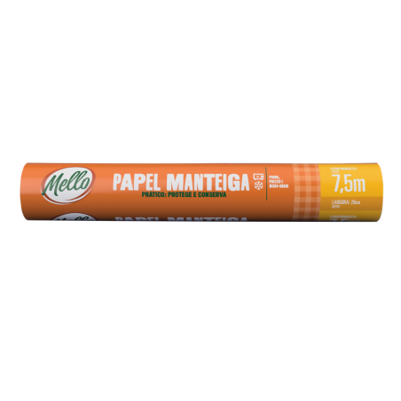 Papel Manteiga 0,29x7,5m Mello Ideal para Forno, Freezer e Micro-ondas