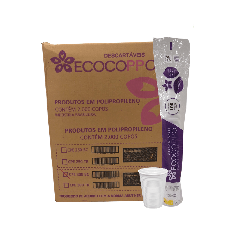 Copo Branco 300ml Branco PP Ecocoppo 2.000 unidades