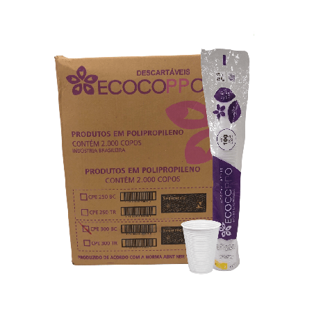 Copo Branco 300ml Branco PP Ecocoppo 2.000 unidades