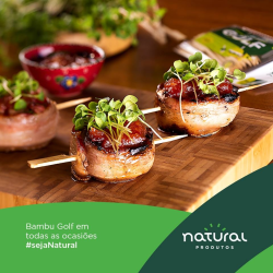 Espeto de Bambu Golf 15cm Natural 50 unidades