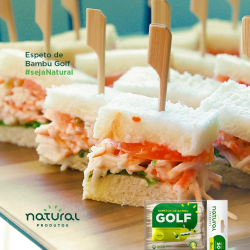 Espeto de bambu Golf 9cm Natural com 50 unidades