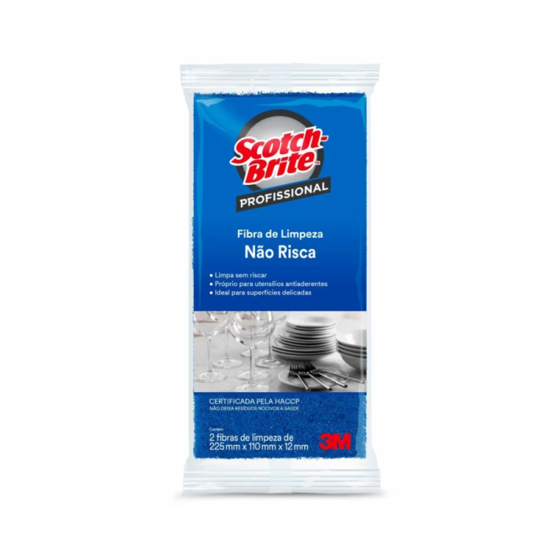 Fibra de Limpeza Não Risca 3M™ Scotch-Brite™ Profissional – 2 unidades, 110 x 225mm