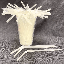 Canudo 6,3x220 mm Biodegradável Sachê Transparente Goldenplast 100 unidades Indicado para Sucos e Refrigerantes