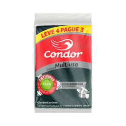 Esponja Dupla Face Multiuso Condor Embalagem Promocional Leve 4 Pague 3