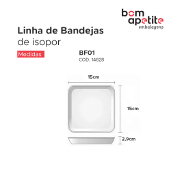 Bandeja de Isopor Funda BF01 Bom Apetite 400 unidades