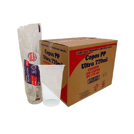 Copo 770ml Transparente PP Liso Ultra 500 unidades