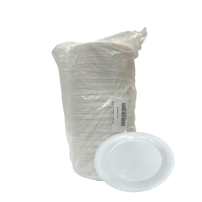 Prato de Isopor Raso 21cm para Refeição Ultra 400 unidades