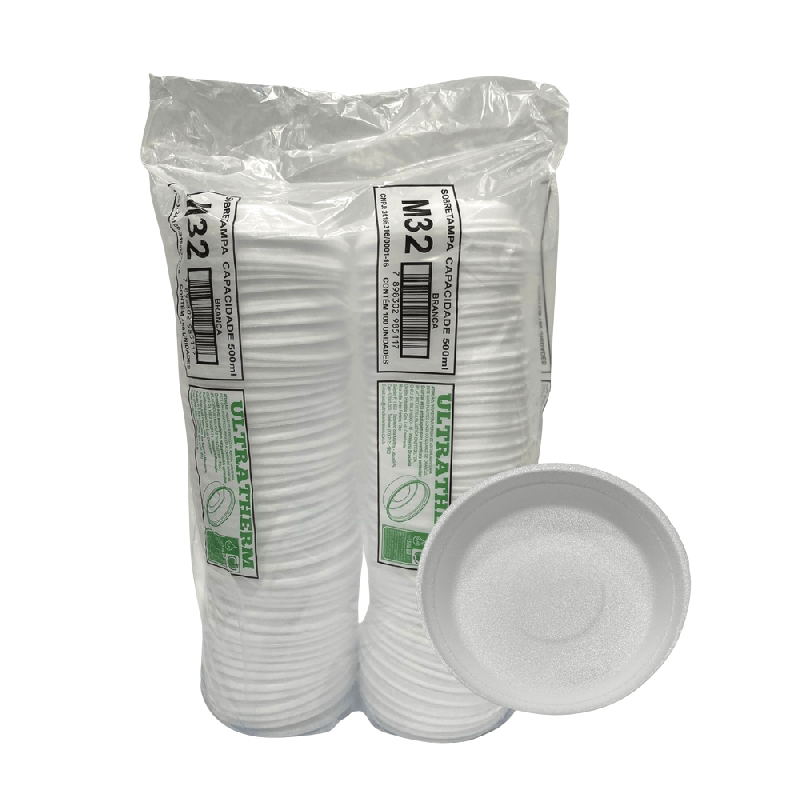 Marmitex de Isopor 500ml Sem Tampa Ultratherm 100 unidades