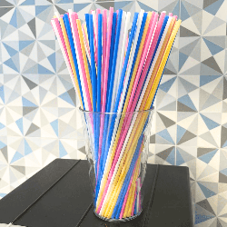 Canudo 3,5x245 mm Biodegradável Colorido Bicão 800 unidades