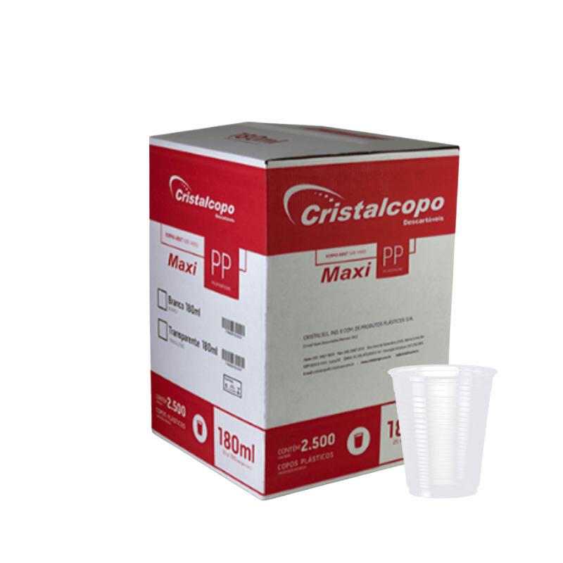 Copo 180ml Translúcido PP Cristalcopo Maxi 2.500 unidades