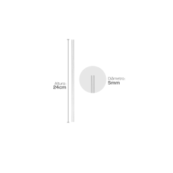 Canudo para Garrafa 5x240 mm Sachê Transparente Strawplast 100 unidades Indicado para Suco e Refrigerante