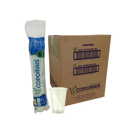 Copo 180ml Biodegradável Translúcido PS Copomais 2.500 unidades