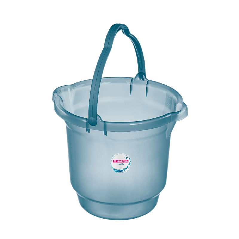 Balde com Alça Translúcido Azul Sanremo 15l