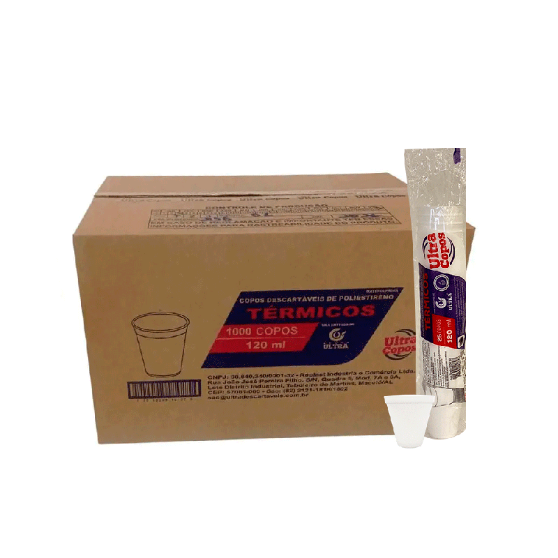 Copo de isopor 120ml Térmico Linha Replast Ultra 1.000 unidades