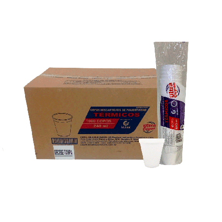Copo de Isopor 240ml Térmico Linha Replast Ultra 1.000 unidades