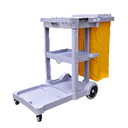 Carro Funcional Para Limpeza Cleaner com Bolsa Zíper