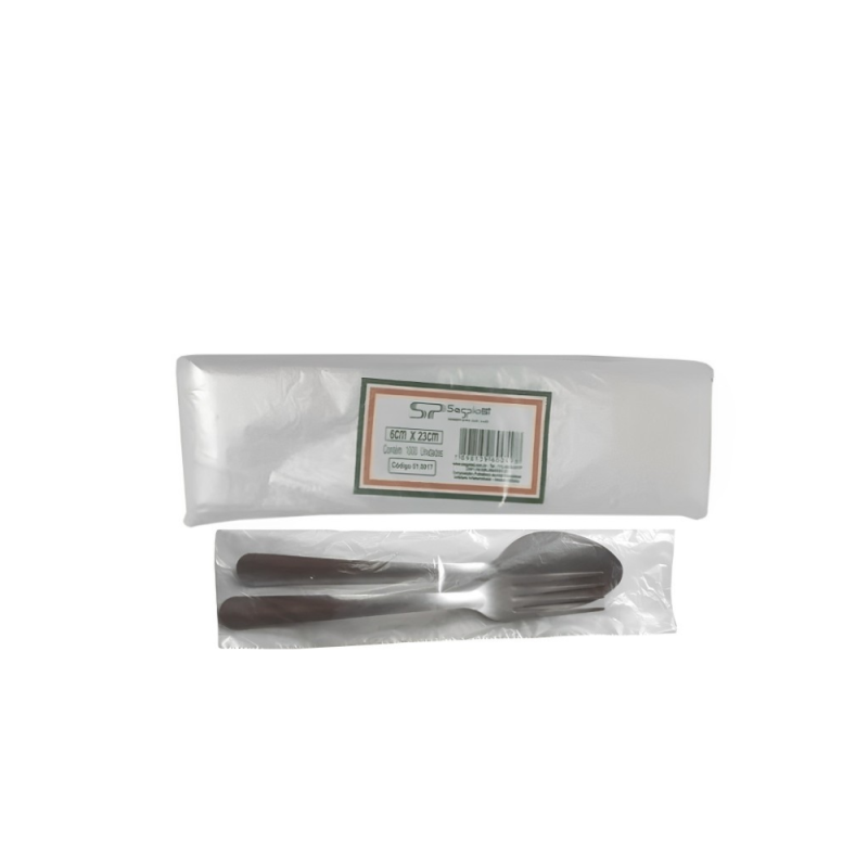 Saco Descartável para Talher 6x23cm Segplast 1000 unidades