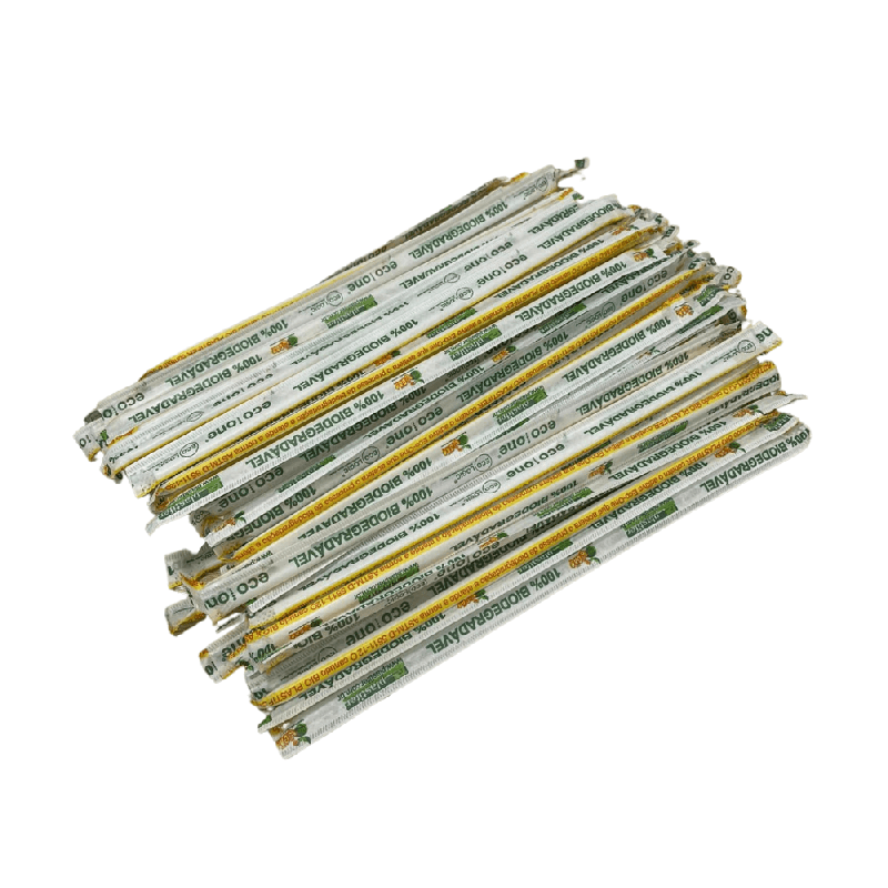 Canudo 6mm para MilkShake Branco e vermelho em Sachê Bicão com 3.000 unidades