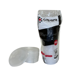 Tampa Descartável TC300 Translúcida com Furo para Copos de 300/300ml Copaza 2.000 unidades