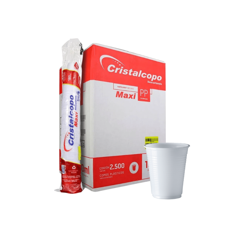 Copo 180ml Branco PP Cristalcopo Maxi 2.500 unidades
