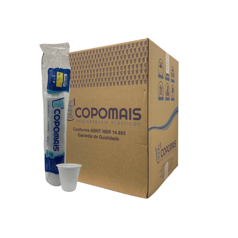 Copo Descartável 150ml Branco PS Copomais 2.500 unidades