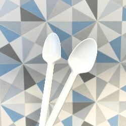 Colher 12,5cm Branca de Sobremesa Goldenplast - 20 pacotes com 50 unidades cada