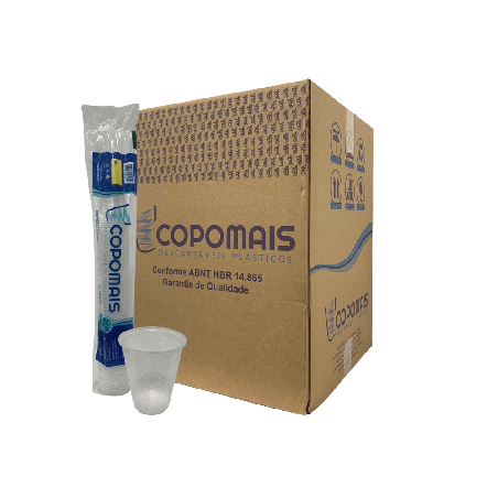 Copo 200ml Transparente Copomais ABNT 2012 PS 2.500 unidades