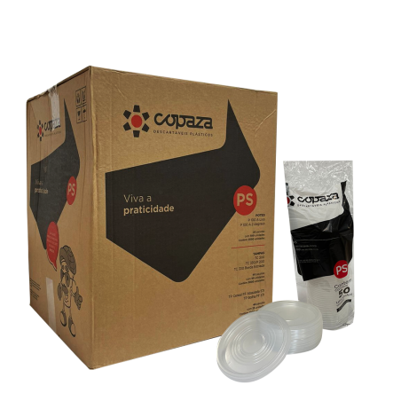 Tampa Descartável TC300 Translúcida sem Furo para Copos de 300/300ml Copaza 2.000 unidades