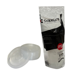 Tampa Descartável TC300 Translúcida sem Furo para Copos de 300/300ml Copaza 2.000 unidades