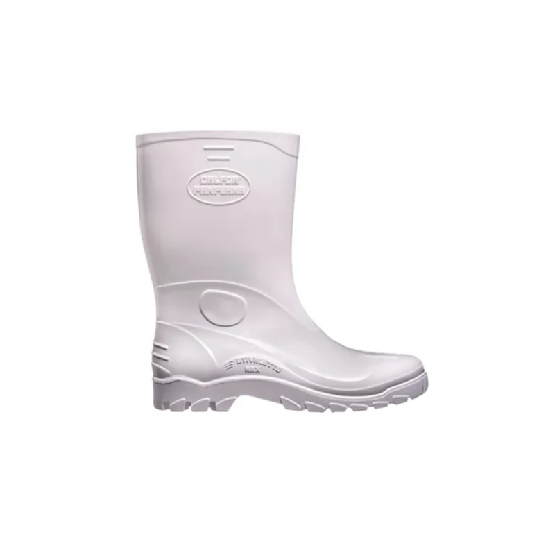 Bota de PVC com Forro branca Cano Médio 41 Calfor Stivatto Max