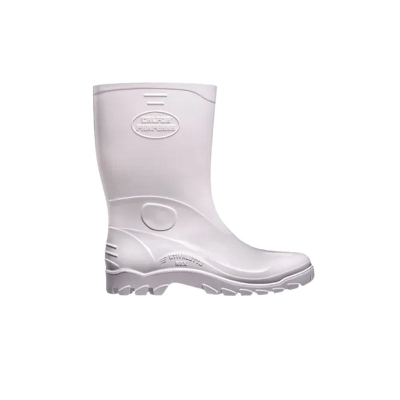 Bota de PVC Com Forro Branca Cano Médio 37 Calfor Stivatto Max