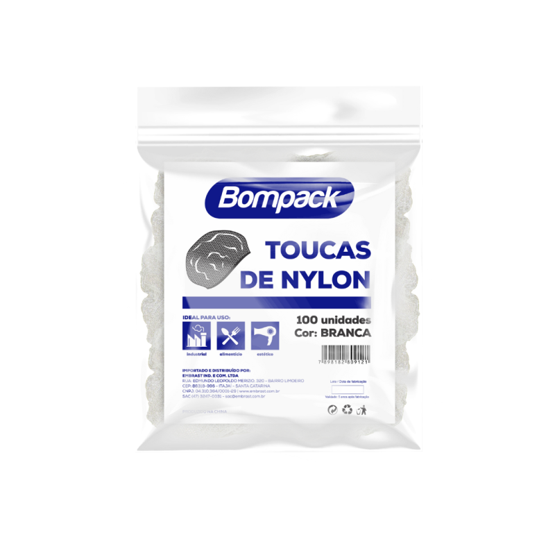 Rede Nylon Bompack P/ Cabelo Branca