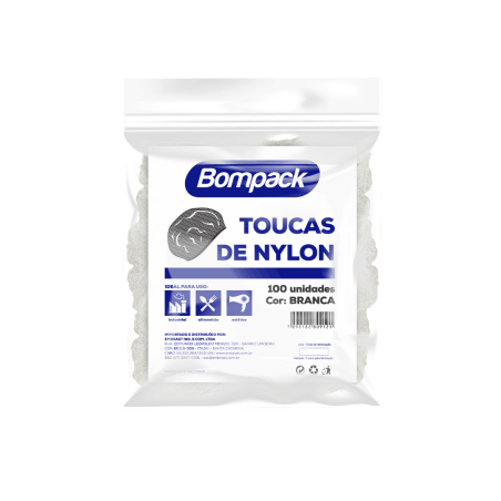Rede Nylon Bompack P/ Cabelo Branca