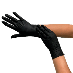 Luva Nitrílica Preta G sem Pó Nobre CA 44567 Proteção Química Inorgânica 100 unidades