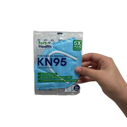 Máscara Descartável KN95 Azul Fort Flex 20 unidades