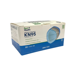Máscara Descartável KN95 Azul Fort Flex 20 unidades