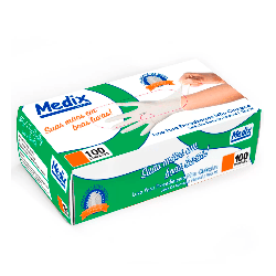 Luva de Látex M sem Pó CA 44504 Proteção Biológica para procedimento não cirúrgico Medix 100 unidades