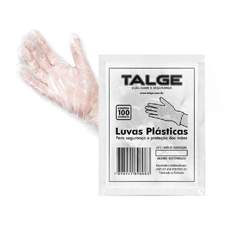 Luva descartável Talge com 100 unidades