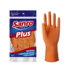 Luva de Látex Laranja P Sanro Plus CA 6110 Proteção Química e Mecânica