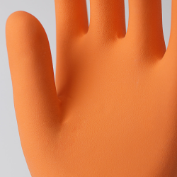 Luva de Látex Laranja P Sanro Plus CA 6110 Proteção Química e Mecânica