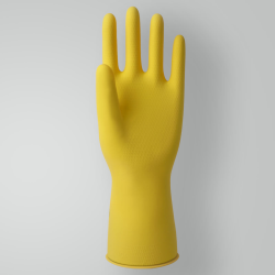 Luva de Látex Amarela P Sanro Top CA 40044 Proteção Química e Mecânica