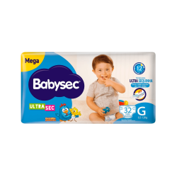 Fralda Babysec Ultrasec Mega G com 32 unidades - 8,5 a 12kg