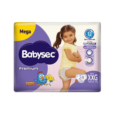 Babysec Premium Galinha Pintadinha XXG 24 unidades
