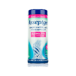 Lenço Umedecido Antisséptico com Clorexidina Asseptegel 40 lenços