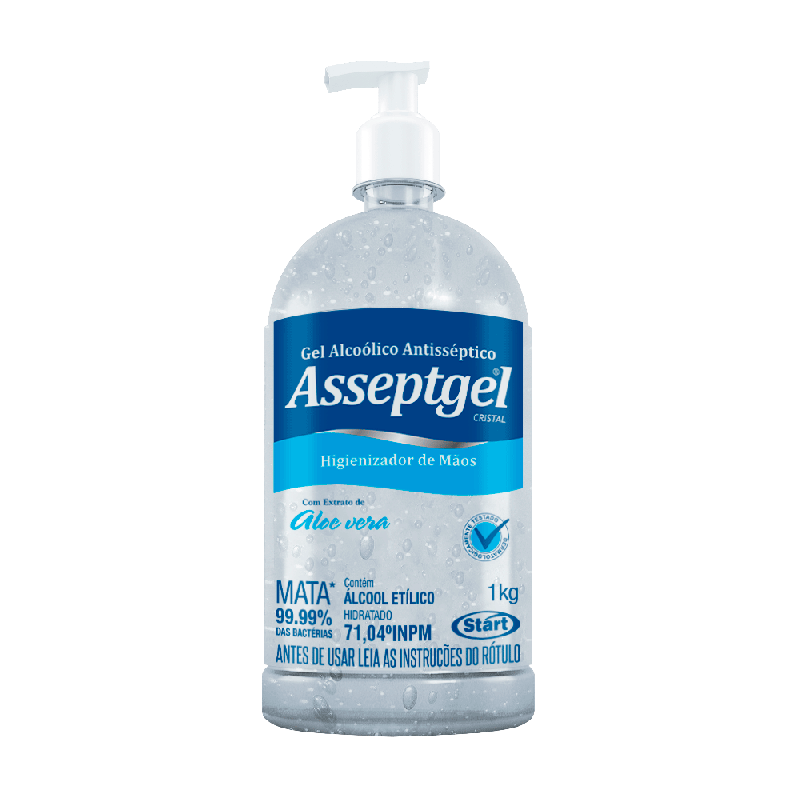 Álcool em Gel 70% Asseptgel Cristal Pump 1kg