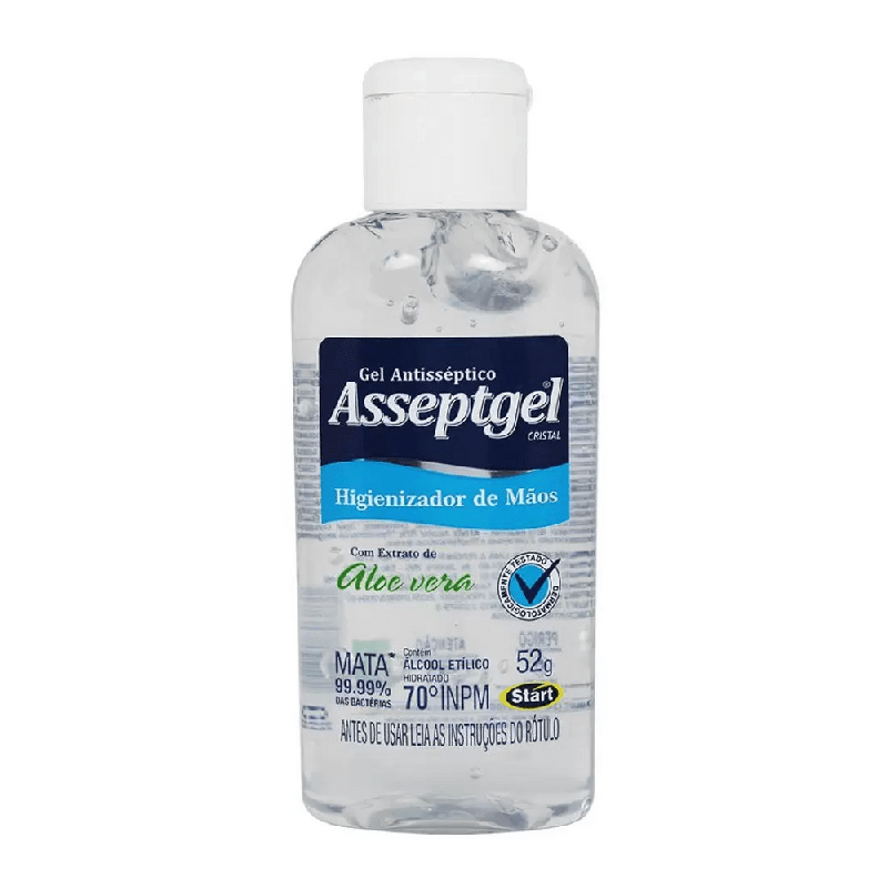 Álcool em Gel 70% Asseptgel Cristal 52g